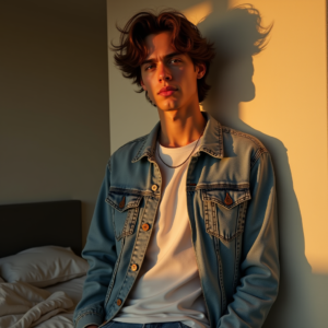 Instagram Portraits — Young Man In A Denim Jacket Social Media #0088 (Dreamina)