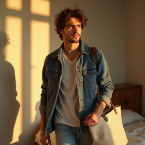 Instagram Portraits — Young Man In A Denim Jacket Social Media #0100 (Dreamina)