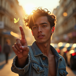 Instagram Portraits — Young Man In A Denim Jacket Social Media #0112 (Dreamina)