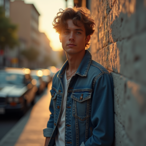 Instagram Portraits — Young Man In A Denim Jacket Social Media #0124 (Dreamina)