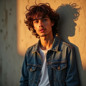 Instagram Portraits — Young Man In A Denim Jacket Social Media #0160 (Dreamina)