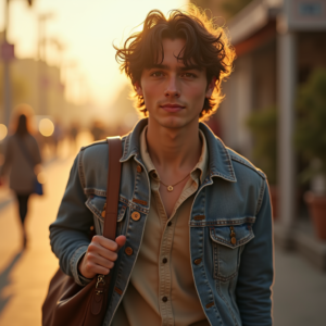 Instagram Portraits — Young Man In A Denim Jacket Social Media #0172 (Dreamina)