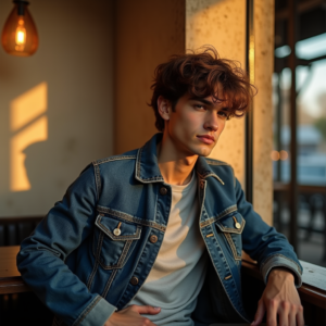 Instagram Portraits — Young Man In A Denim Jacket Social Media #0196 (Dreamina)