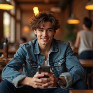 Instagram Portraits — Young Man In A Denim Jacket Social Media #0214 (ChatGPT)