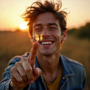 Instagram Portraits — Young Man In A Denim Jacket Social Media #0220 (Dreamina)
