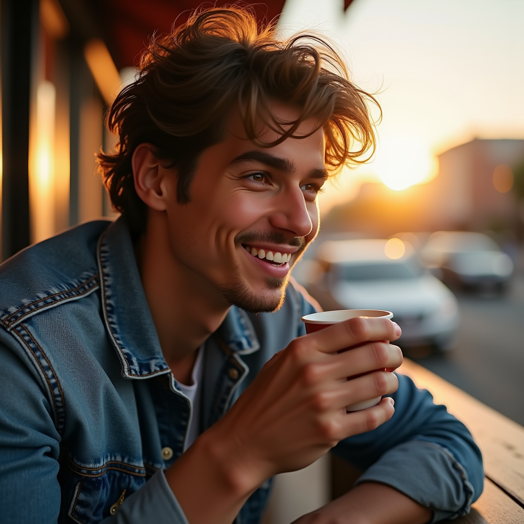 Instagram Portraits — Young Man In A Denim Jacket Social Media #0232 (Dreamina)