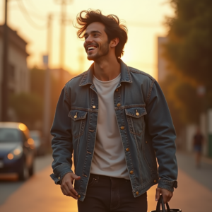 Instagram Portraits — Young Man In A Denim Jacket Social Media #0238 (ChatGPT)