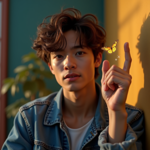 Instagram Portraits — Young Man In A Denim Jacket Social Media #0250 (ChatGPT)