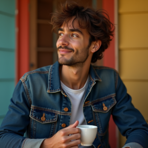 Instagram Portraits — Young Man In A Denim Jacket Social Media #0268 (Dreamina)