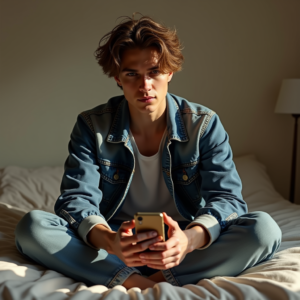 Instagram Portraits — Young Man In A Denim Jacket Social Media #0316 (Dreamina)