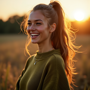 Instagram Portraits — Young Woman With A High Ponytail Social Media #0007 (FLUX)