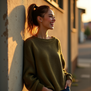 Instagram Portraits — Young Woman With A High Ponytail Social Media #0013 (Ideogram)