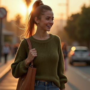 Instagram Portraits — Young Woman With A High Ponytail Social Media #0025 (Ideogram)