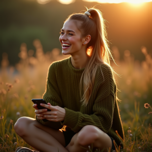 Instagram Portraits — Young Woman With A High Ponytail Social Media #0031 (FLUX)