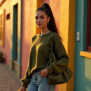 Instagram Portraits — Young Woman With A High Ponytail Social Media #0061 (Ideogram)