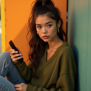 Instagram Portraits — Young Woman With A High Ponytail Social Media #0067 (FLUX)