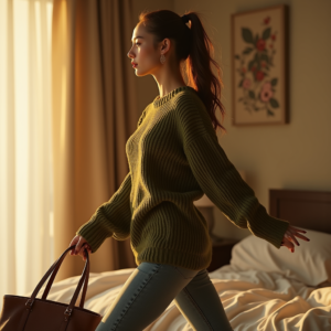 Instagram Portraits — Young Woman With A High Ponytail Social Media #0097 (Ideogram)