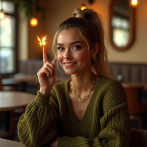 Instagram Portraits — Young Woman With A High Ponytail Social Media #0181 (Ideogram)
