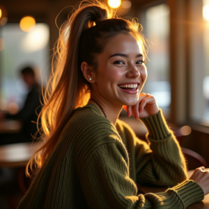 Instagram Portraits — Young Woman With A High Ponytail Social Media #0187 (FLUX)