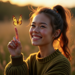 Instagram Portraits — Young Woman With A High Ponytail Social Media #0217 (Ideogram)