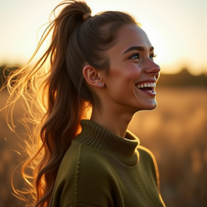 Instagram Portraits — Young Woman With A High Ponytail Social Media #0223 (FLUX)
