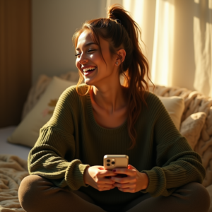Instagram Portraits — Young Woman With A High Ponytail Social Media #0241 (Ideogram)