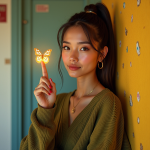 Instagram Portraits — Young Woman With A High Ponytail Social Media #0247 (FLUX)