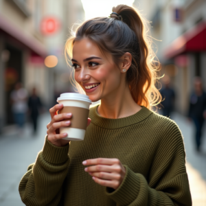 Instagram Portraits — Young Woman With A High Ponytail Social Media #0337 (Ideogram)