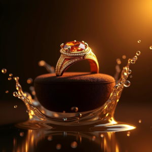Jewelry — Faceted Gemstone Ring Nestled In Dark Product Ads #0252 (Firefly)