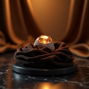 Jewelry — Faceted Gemstone Ring Nestled In Dark Product Ads #0312 (Firefly)