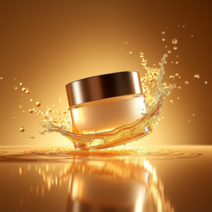 Jewelry — Frosted-glass Cosmetics Jar With A Brushed-silver Product Ads #0056 (FLUX)
