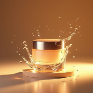 Jewelry — Frosted-glass Cosmetics Jar With A Brushed-silver Product Ads #0068 (FLUX)