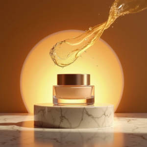 Jewelry — Frosted-glass Cosmetics Jar With A Brushed-silver Product Ads #0092 (FLUX)