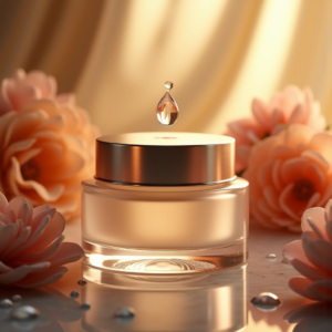 Jewelry — Frosted-glass Cosmetics Jar With A Brushed-silver Product Ads #0116 (FLUX)