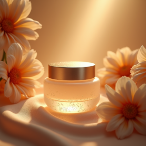 Jewelry — Frosted-glass Cosmetics Jar With A Brushed-silver Product Ads #0128 (FLUX)