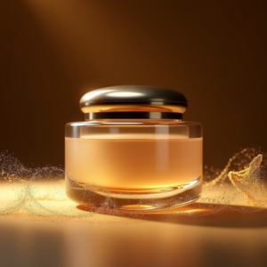 Jewelry — Frosted-glass Cosmetics Jar With A Brushed-silver Product Ads #0164 (FLUX)