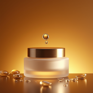 Jewelry — Frosted-glass Cosmetics Jar With A Brushed-silver Product Ads #0188 (FLUX)