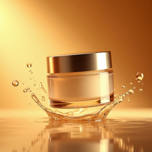 Jewelry — Frosted-glass Cosmetics Jar With A Brushed-silver Product Ads #0249 (Krea)