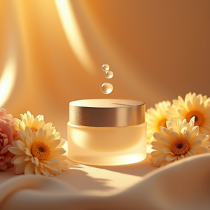 Jewelry — Frosted-glass Cosmetics Jar With A Brushed-silver Product Ads #0327 (Leonardo)