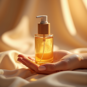 Jewelry — Minimalist Skincare Bottle With A Bamboo Product Ads #0030 (Midjourney)