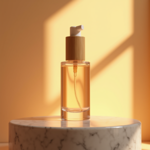 Jewelry — Minimalist Skincare Bottle With A Bamboo Product Ads #0090 (Midjourney)