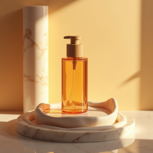 Jewelry — Minimalist Skincare Bottle With A Bamboo Product Ads #0102 (Midjourney)