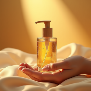 Jewelry — Minimalist Skincare Bottle With A Bamboo Product Ads #0241 (Recraft)