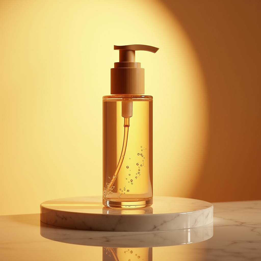 Jewelry — Minimalist Skincare Bottle With A Bamboo Product Ads #0301 (Recraft)