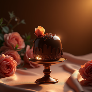 Jewelry — Rich Dark-chocolate Dessert With A Glossy Product Ads #0141 (Krea)