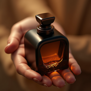 Jewelry — Sleek Matte-black Perfume Bottle With A Product Ads #0013 (Recraft)