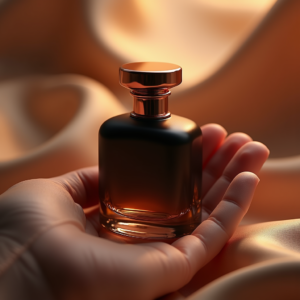 Jewelry — Sleek Matte-black Perfume Bottle With A Product Ads #0025 (Recraft)