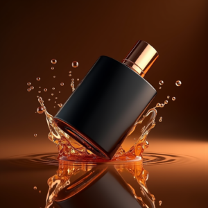Jewelry — Sleek Matte-black Perfume Bottle With A Product Ads #0049 (Recraft)