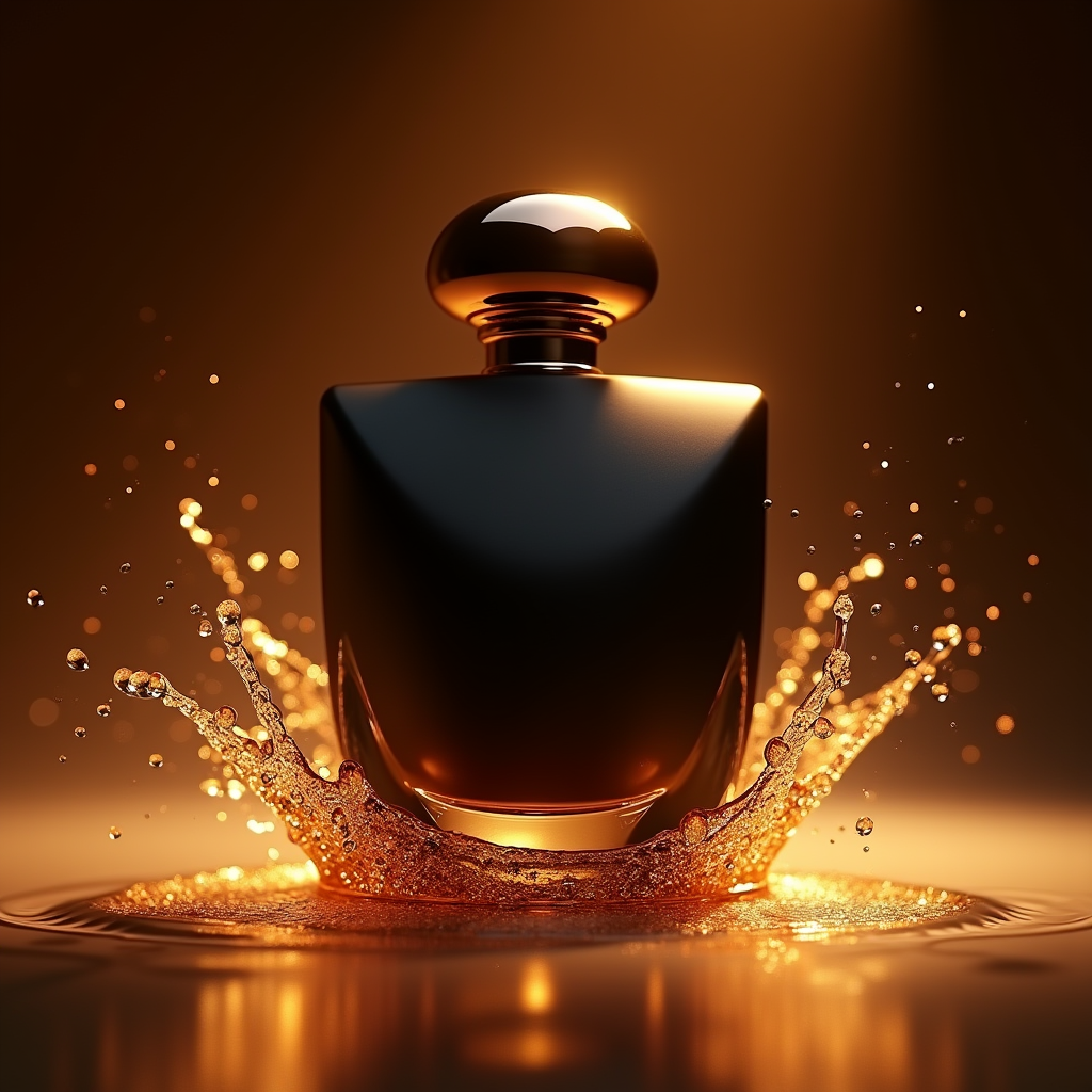 Jewelry — Sleek Matte-black Perfume Bottle With A Product Ads #0055 (Stable Diffusion)