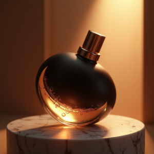 Jewelry — Sleek Matte-black Perfume Bottle With A Product Ads #0073 (Recraft)